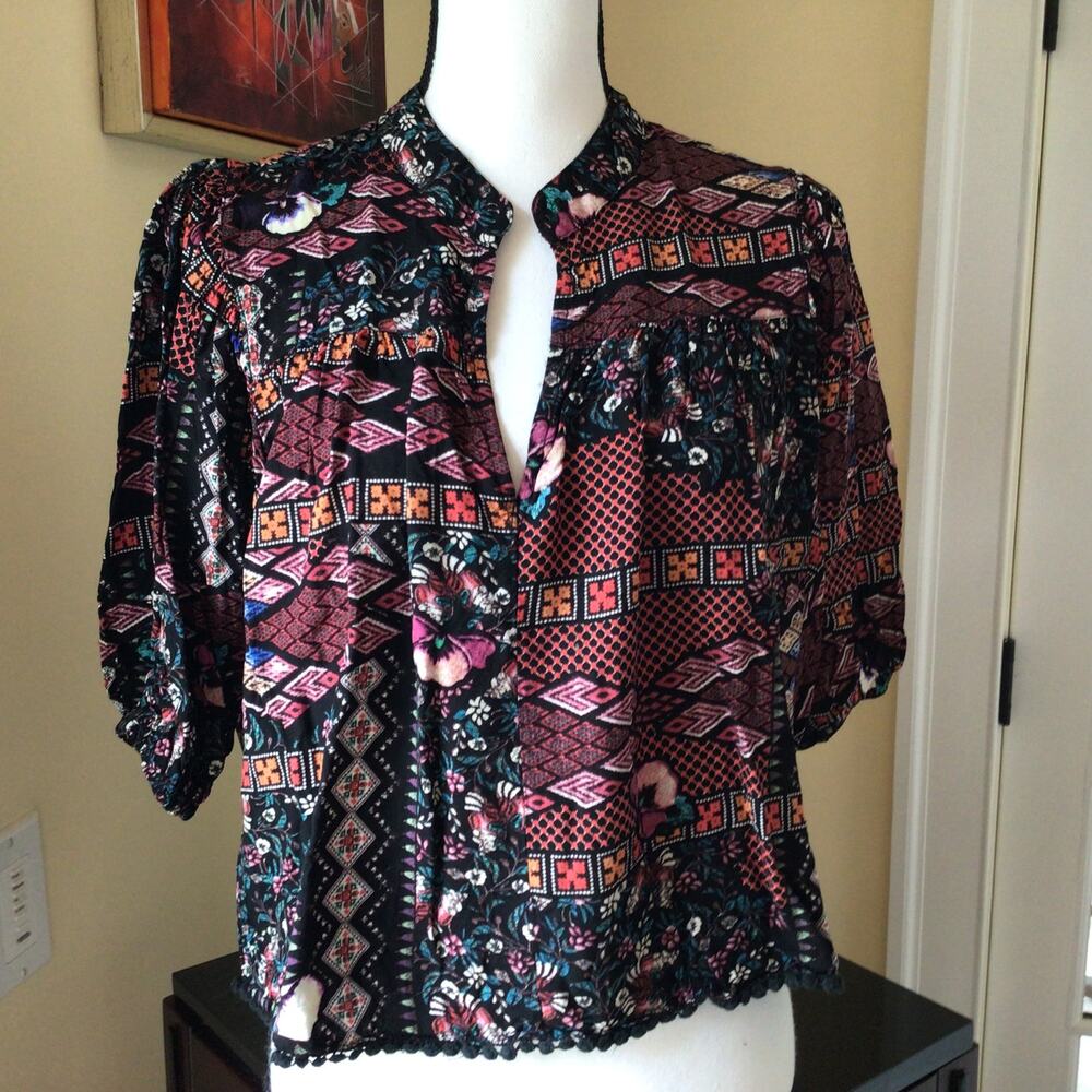 Jaase Boho Peasant Blouse Sz S